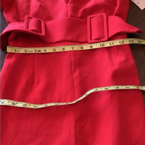 Zara Basics Red Belted Dress Size Small - Picture 9 of 13